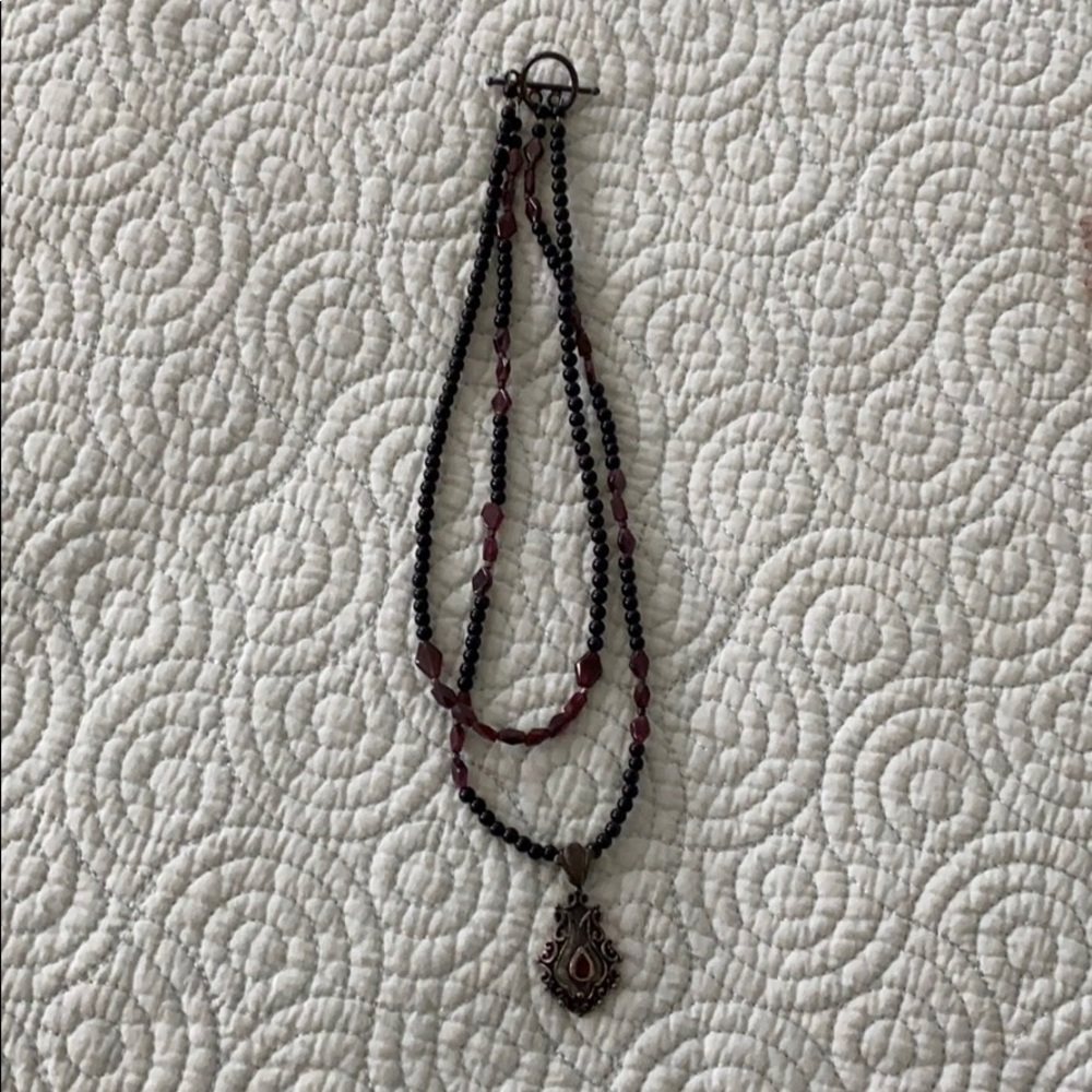 Necklace red/ purple possible garnet stones